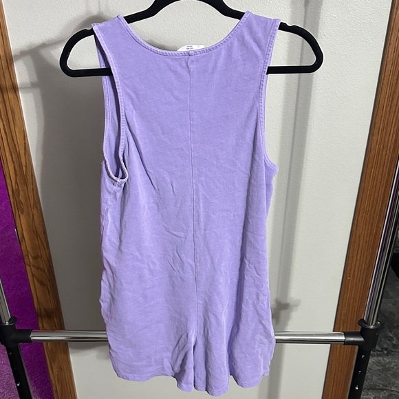 Double Zero Light Purple V-Neck Tank Romper - Picture 4 of 4